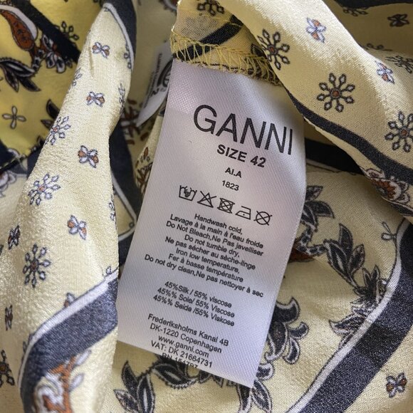 Ganni Silk Mix Maxi Skirt in Minion Yellow ASO Emily in Paris - Picture 11 of 11